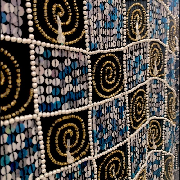 Vintage - Navy Blue beaded-sequined Crop Top! - Picture 2 of 5